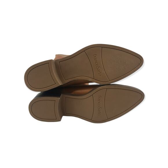 Franco Sarto Womens Daya Riding Boots Brown Leather Pointed Toe Zip 7 M New - Picture 8 of 11